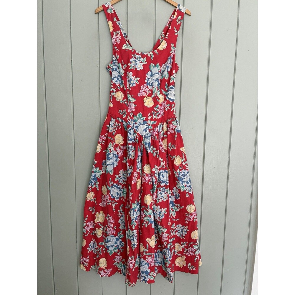 Vtg Laura Ashley Dress 10 Floral Dress Cottagecore Prairie Romantic Garden Tea